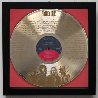 Motley Crue " Girls,  Girls,  Girls " Framed Laser Etched Lp Record " M4 "
