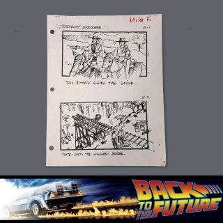 Back To The Future 3 Production Storyboard - Doc,  Marty & Clara B - 23