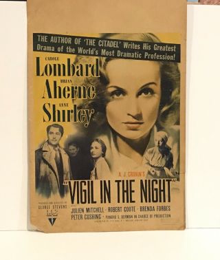 Vintage Movie Advertisement Poster 1940 Vigil In The Night Lobby Card 14 X 22