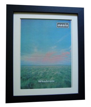 Oasis,  Whatever,  Definitely,  Poster,  Ad,  Rare 1994,  Framed,  Fast Global Ship