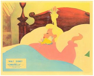 Cinderella Lobby Card 1950 Walt Disney Animation Sleeping Little Birds