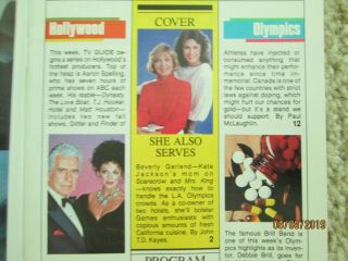 KATE JACKSON Beverly Garland 1984 Canada TV Guide SCARECROW & MRS KING,  Dynasty 2