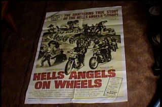 Hells Angels On Wheels 1967 Orig 27x41 Movie Poster Biker Motorcycle