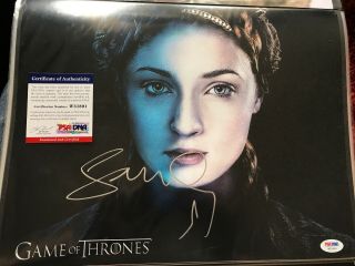 Sophie Turner Sansa Stark Game Of Thrones Signed 11x14 Psa/dna