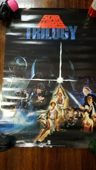 " Star Wars " Trilogy Cbs Fox Video Poster Jedi Empire Strikes Hope