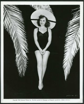 Paulette Goddard In Bathing Suit Vintage 1940 Leggy Cheesecake Photo