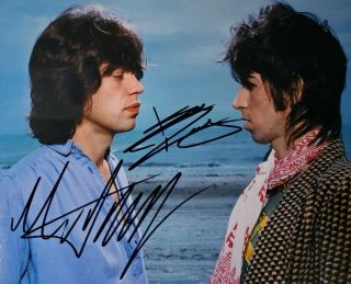 Mick Jagger & Keith Richards Rare Dual Hand Signed 8x10 Photo W/ Holocoa Legends