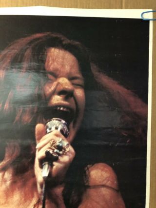 Janis Joplin Vintage Poster Solo On Stage Microphone 1971 Pin Up 8
