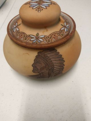 Rare Hand Indian Moriage Nippon Tobacco Jar Or Humidor