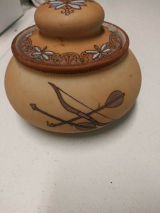 Rare Hand indian Moriage Nippon Tobacco Jar or Humidor 3