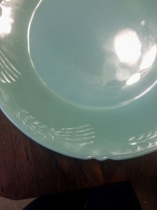Set of 3 - Extremely Rare Fire King Jadeite Sheaves Of Wheat Dinner Plates 2