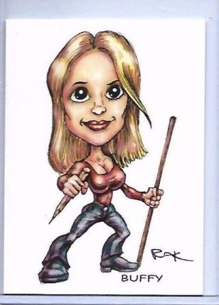 Spike Willow Angel & Buffy Trading Card Art Signed By Rak Vampire Slayer