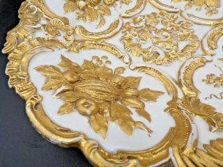 Antique MEISSEN Cabinet Plate / Bowl Gilded Leuteritz Rococo Period 2
