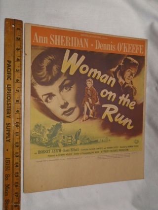 Vintage Movie Lobby Card Woman On The Run 1950 Movie Theatre Placard