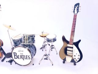 Complete set Miniature Drum JOHN LENNON RINGO STARR LUDWIG BEATLES.  Mini Art 4