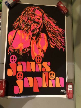 1969 Janis Joplin Blacklight Poster,  Creative Posters Inc.  22.  5”x35”