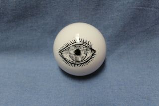 Vintage Surrealism Eye Ceramic Paperweight,  In The Style Of Piero Fornasetti