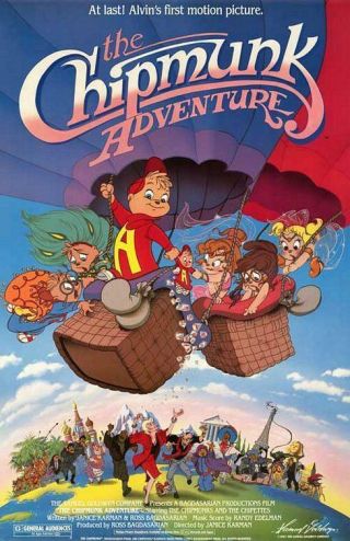 The Chipmunk Adventure 27 " X40 " Movie Poster One Sheet Rolled 1987 Rare