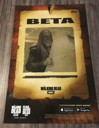 The Walking Dead Beta Amc Nycc Exclusive Promo Poster Art Print Topps Litho
