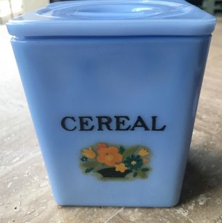 Vintage Jeanette Delphite Cereal Canister And Lid - And Great