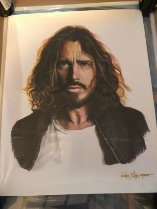 Chris Cornell Rare Lithograph Poster Numbered Signed By Wesley Dallas Merritt
