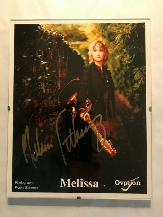 Melissa Etheridge Autographed 8x10 Color Glossy Photo Ovation Guitars Glass