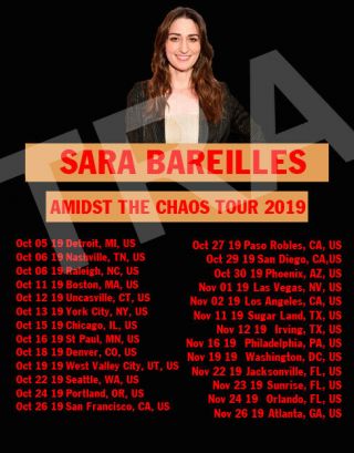 SARA BAREILLES TOUR 2019 Concert Album Tour Shirt Adult S - 5XL Youth Babies 2