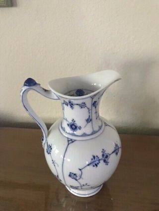 Vintage Royal Copenhagen Blue FLUTED Full Lace Coffee / Teapot 1/482 2