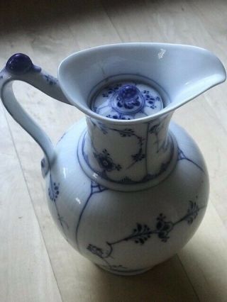 Vintage Royal Copenhagen Blue FLUTED Full Lace Coffee / Teapot 1/482 4