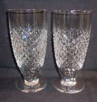 2 Waterford Crystal Vintage Alana Iced Tea Footed Tumbler Glasses