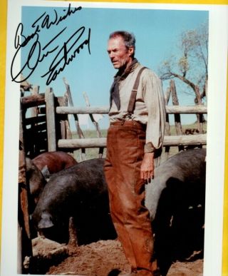 E - Clint Eastwood Autograph Color Photo With