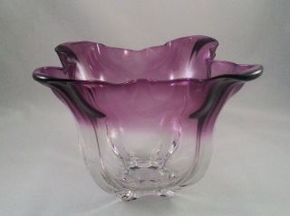Lovely Steuben Glass Amethyst To Clear Grotesque Bowl