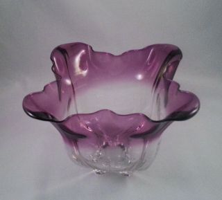 Lovely Steuben Glass Amethyst to Clear Grotesque Bowl 2