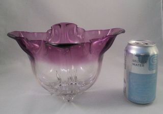 Lovely Steuben Glass Amethyst to Clear Grotesque Bowl 3