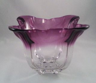 Lovely Steuben Glass Amethyst to Clear Grotesque Bowl 5