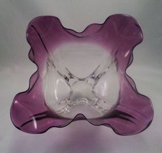 Lovely Steuben Glass Amethyst to Clear Grotesque Bowl 8