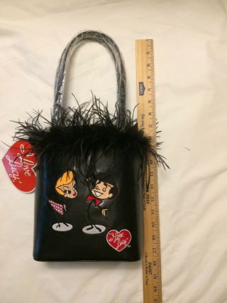 I Love Lucy Black Feathers Purse Lucille Ball Bag Purse Desi Arnaz Tags