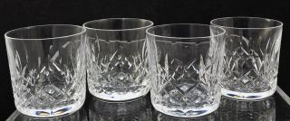 Set Of 4 Waterford Cut Crystal Lismore Old Fashioned Tumblers