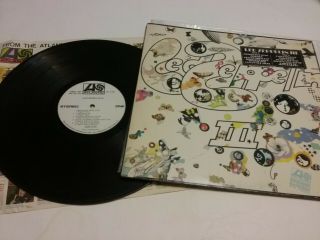 Led Zeppelin 3 1970 White Label St Promo Mo Lp Fair Rare Vtg Htf