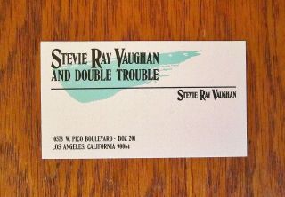Stevie Ray Vaughan And Double Trouble Official Business Card Stunning &