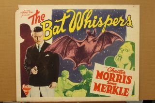 The Bat Whispers Movie Poster 1930 Chester Morris Una Merkel