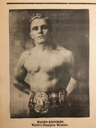 Early Wrestling Poster Circa 1920 Waino Ketonen Jack Fisher The Lost Battalion 4