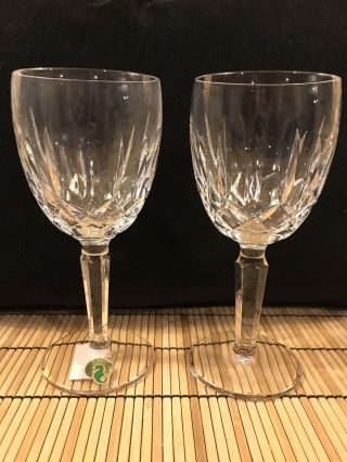 2 Kildare Waterford Crystal Water Goblets 7 " Vtg Ireland Glasses Wine