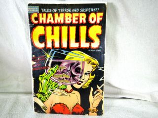 1953 Harvey CHAMBER OF CHILLS 19 PreCode Horror Comic Unrestored Misfits Elias 2