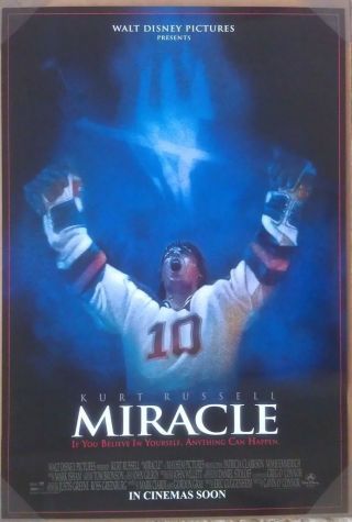 Miracle Movie Poster 2 Sided Rolled 27x40 Kurt Russell