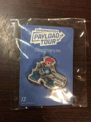 E3 2018 Overwatch Payload Tour Zarya Pin Silver Blizzard Rare Collectable