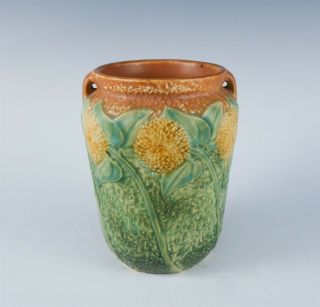 Estate Found Vintage Roseville Sunflower American Art Pottery 6 " Vase