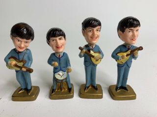 Vintage Beatles Bobblehead Set Of 4 Resin 3.  5” To 4” Tall