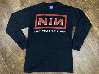 Vintage NIN Nine Inch Nail The Fragile Tour 90s Double Sided Concert Tshirt Sz L 3