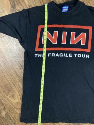 Vintage NIN Nine Inch Nail The Fragile Tour 90s Double Sided Concert Tshirt Sz L 6